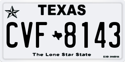 TX license plate CVF8143