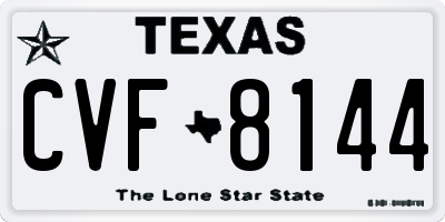 TX license plate CVF8144