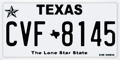 TX license plate CVF8145