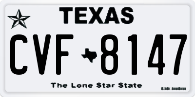 TX license plate CVF8147