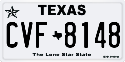 TX license plate CVF8148
