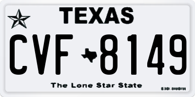 TX license plate CVF8149