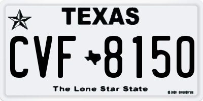 TX license plate CVF8150