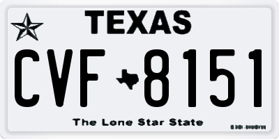 TX license plate CVF8151