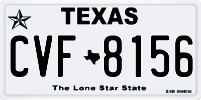 TX license plate CVF8156