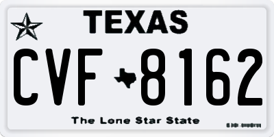 TX license plate CVF8162