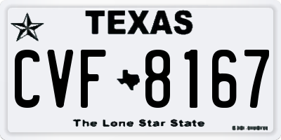 TX license plate CVF8167