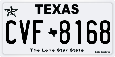 TX license plate CVF8168