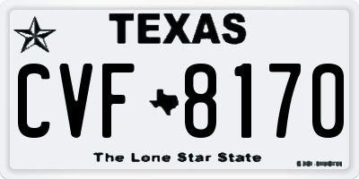 TX license plate CVF8170