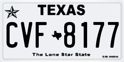 TX license plate CVF8177