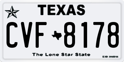 TX license plate CVF8178