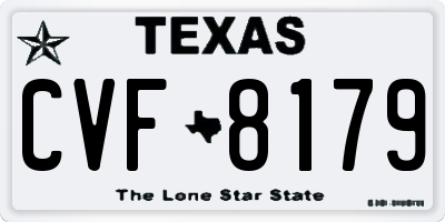 TX license plate CVF8179
