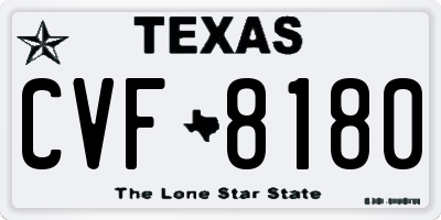 TX license plate CVF8180
