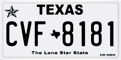 TX license plate CVF8181