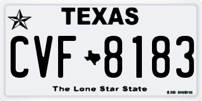 TX license plate CVF8183