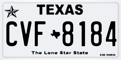 TX license plate CVF8184
