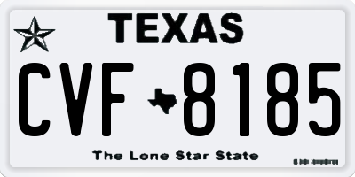 TX license plate CVF8185