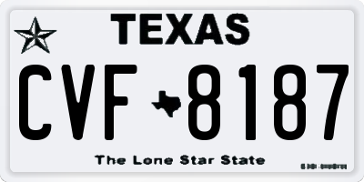 TX license plate CVF8187