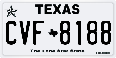 TX license plate CVF8188