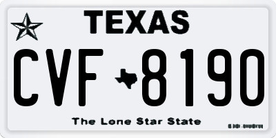 TX license plate CVF8190