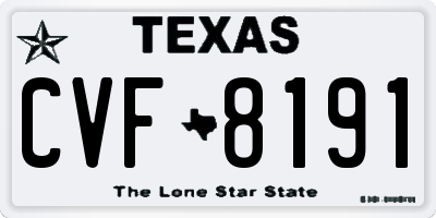 TX license plate CVF8191