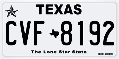 TX license plate CVF8192