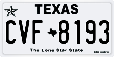 TX license plate CVF8193