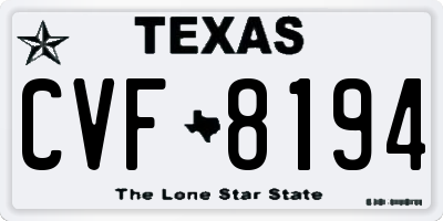 TX license plate CVF8194