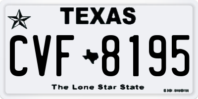 TX license plate CVF8195