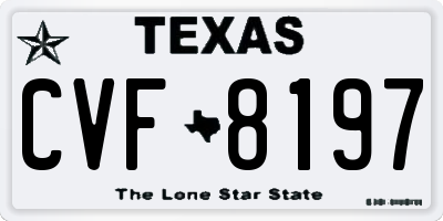TX license plate CVF8197