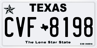 TX license plate CVF8198