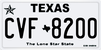 TX license plate CVF8200