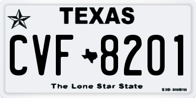 TX license plate CVF8201