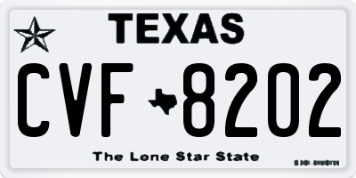 TX license plate CVF8202
