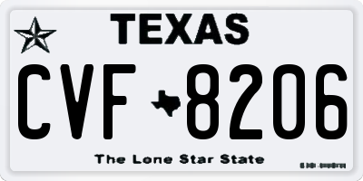 TX license plate CVF8206
