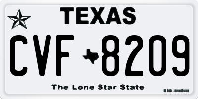 TX license plate CVF8209