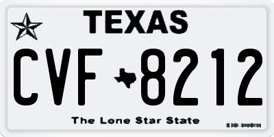 TX license plate CVF8212