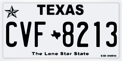 TX license plate CVF8213