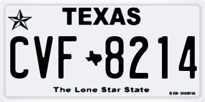 TX license plate CVF8214