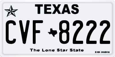 TX license plate CVF8222