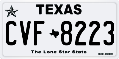 TX license plate CVF8223