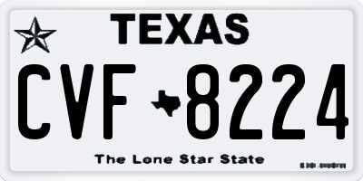 TX license plate CVF8224