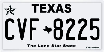 TX license plate CVF8225