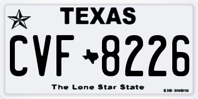 TX license plate CVF8226
