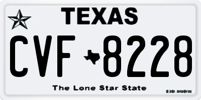 TX license plate CVF8228
