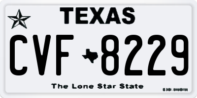 TX license plate CVF8229