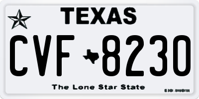TX license plate CVF8230