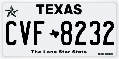 TX license plate CVF8232