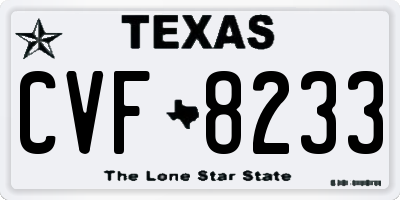 TX license plate CVF8233