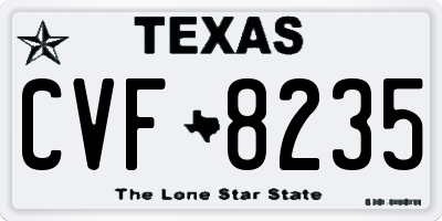 TX license plate CVF8235